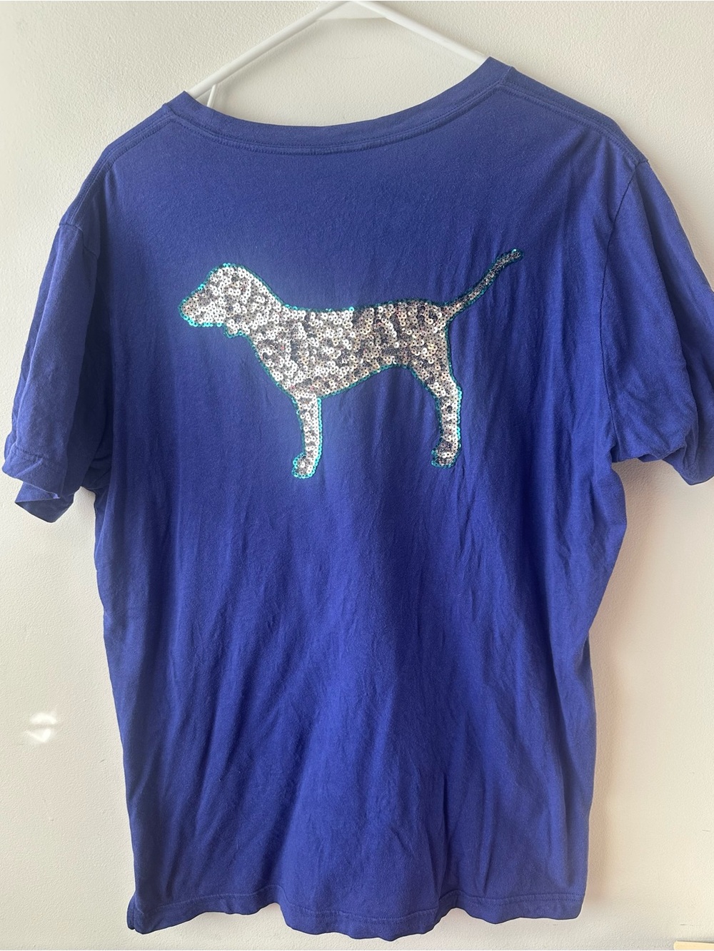 VS Pink Purple Sequin Bling Dog Top M